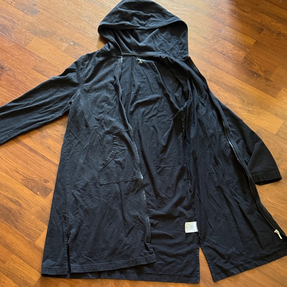 Lands' End Charcoal Hooded Cardigan